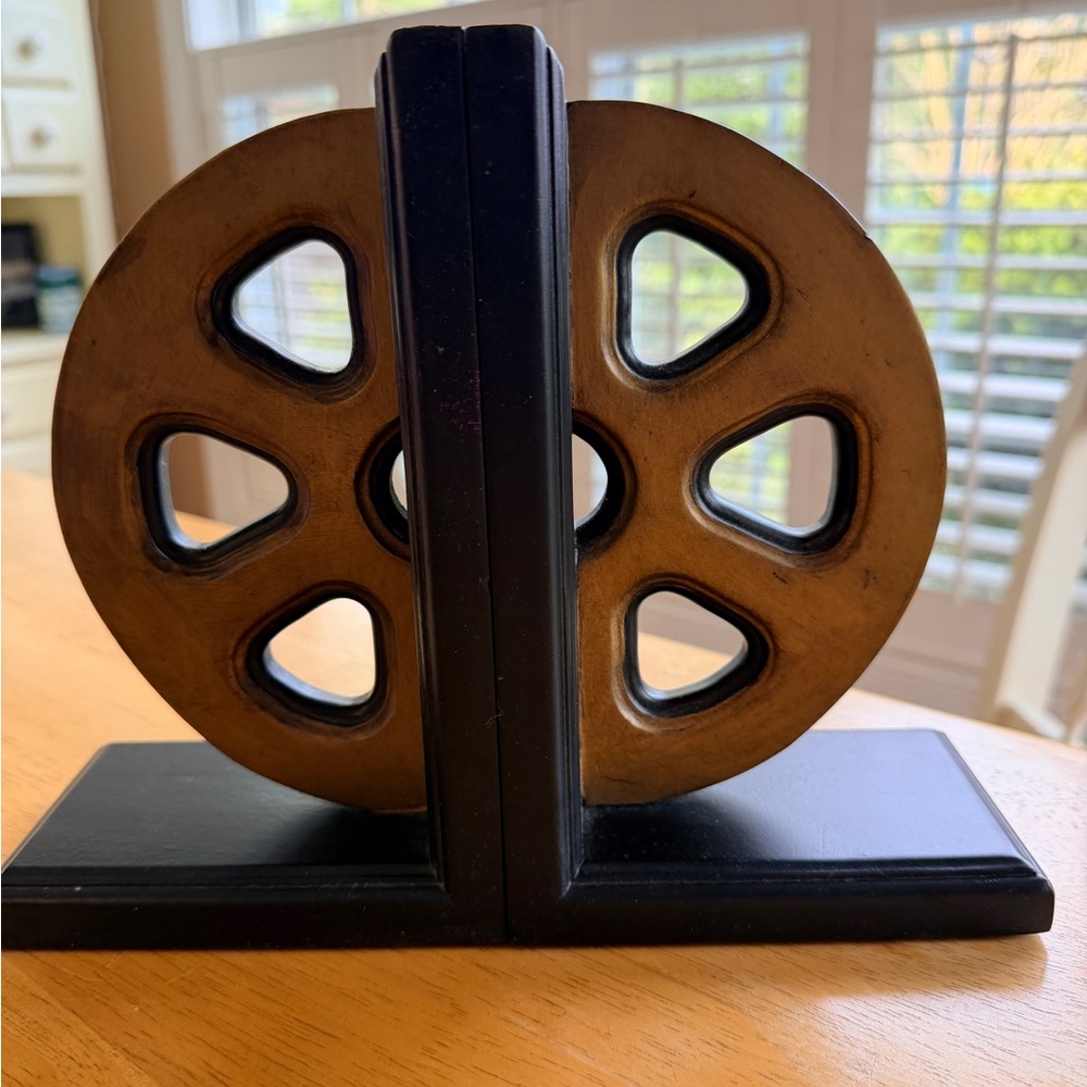 Film Reel Bookends- Gold & Black - Picture 2 of 4